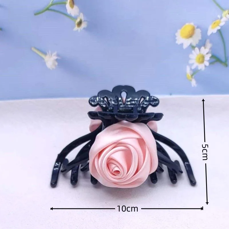 Pink Flower Bow Hair Clips for Women