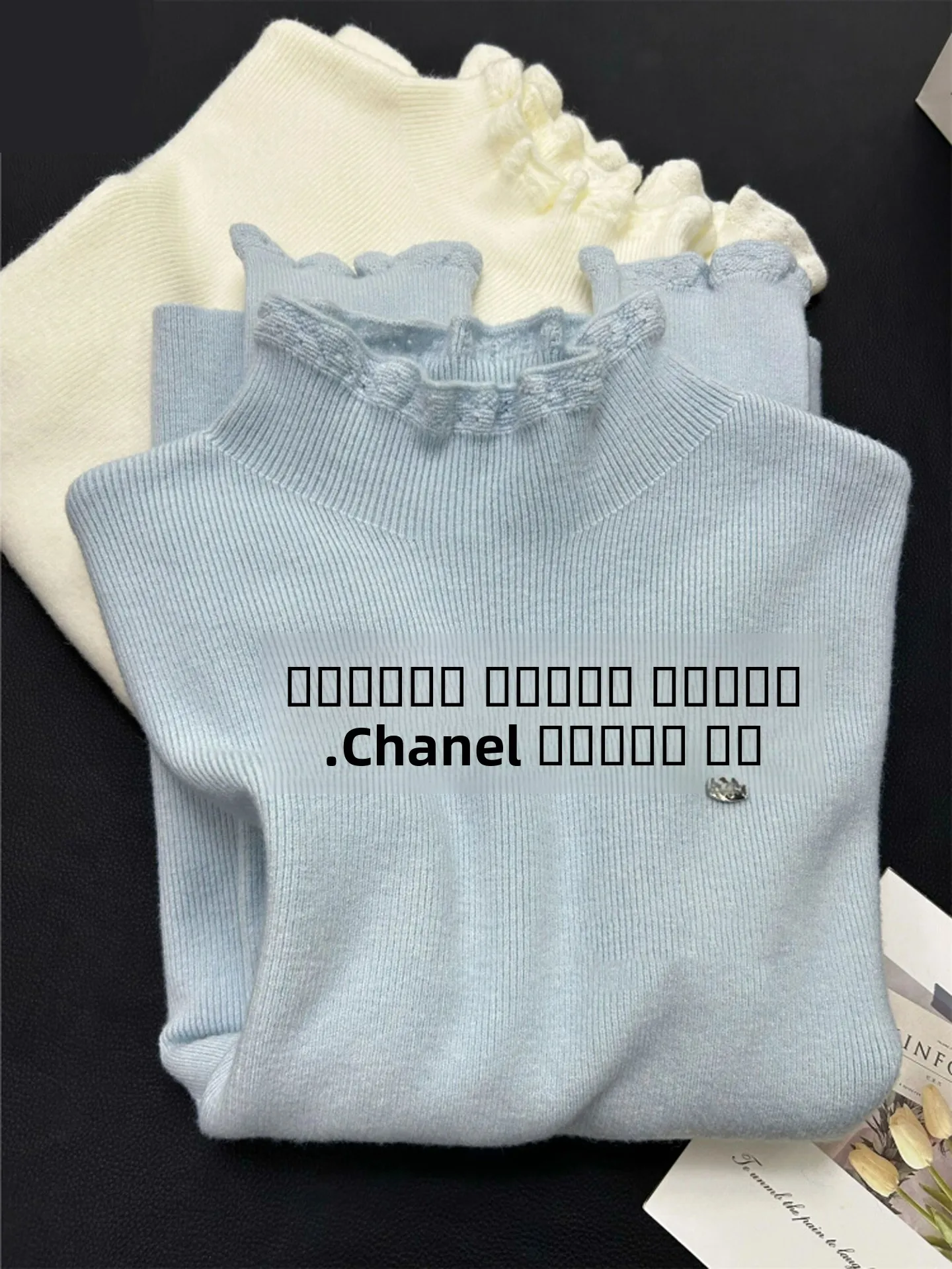 

Blue Knitted f High Collar Women's Base Layer irt Autumn Winter Thiened Svel Inner Wear Turtlene Sweater