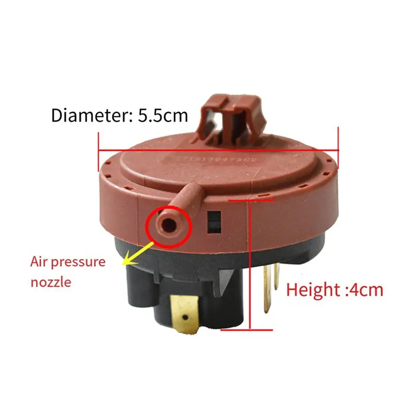 ABZC 2X Washing Machine Water Level Sensor Switch, 250VAC for KS-2 1-6 2A, for Drum Washer Water Level Pressure Control Switch