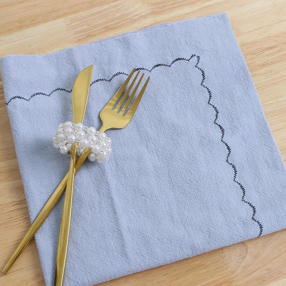 2PCS 40x40CM Thick Napkins Ramie Fabric Comfortable Soft Washable Durable Reusable Hemp for Kitchen Wedding Dining Home Party