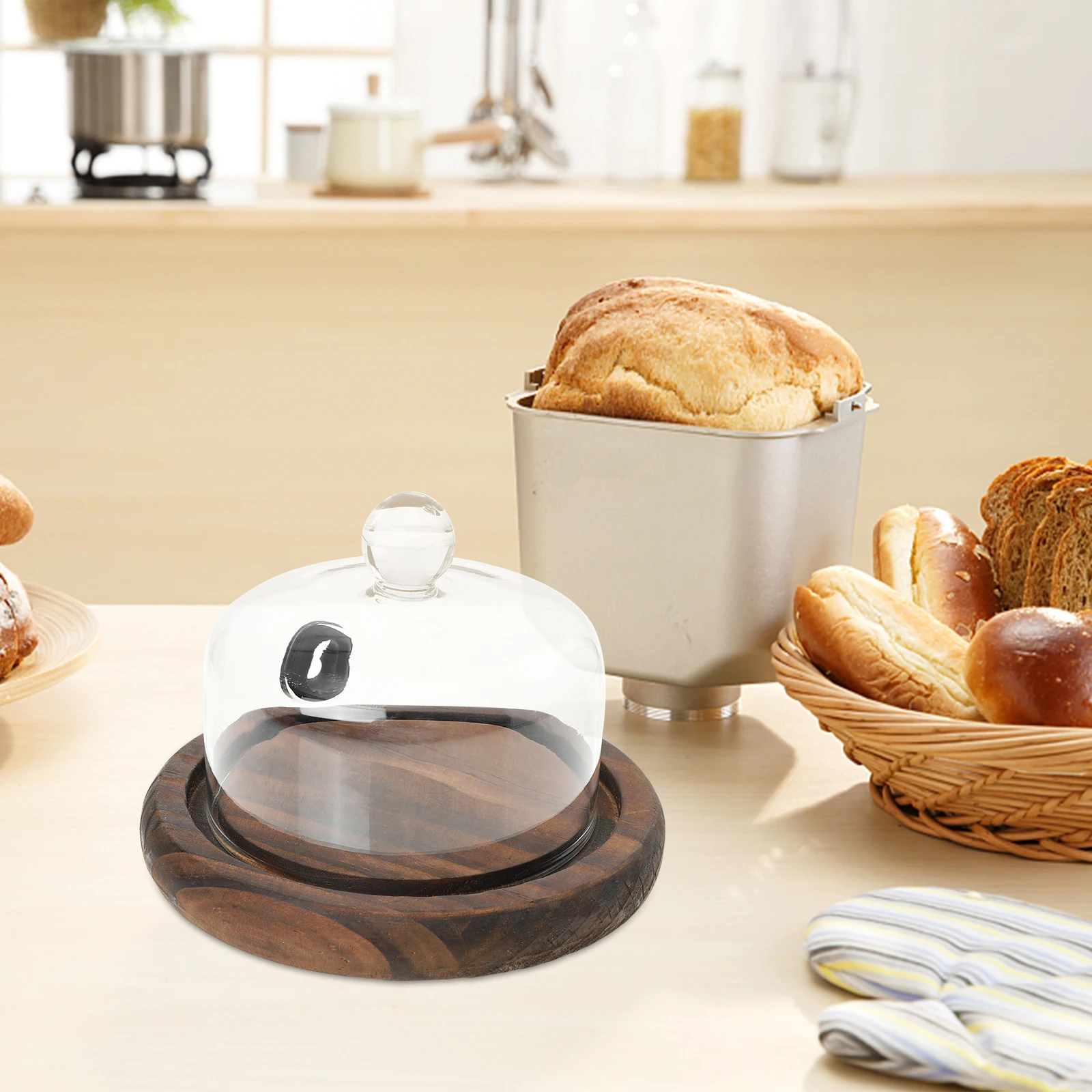 

Tableware Food Cover Dessert Covers Glass Cloche Smoke Proof Insect Dust Resistant Western Cuisine Thick Body Stable