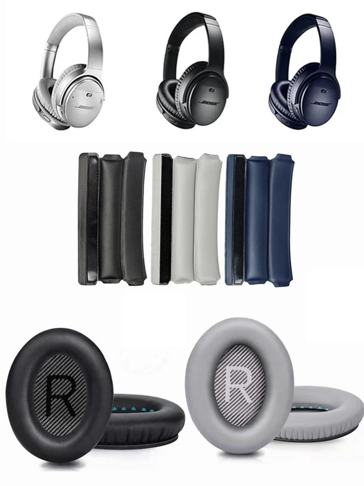 Substituição de couro Earpads para Bose QuietComfort, Headband, Soft Earmuff Sleeve, QC15, QC2, QC25, AE2, AE2i