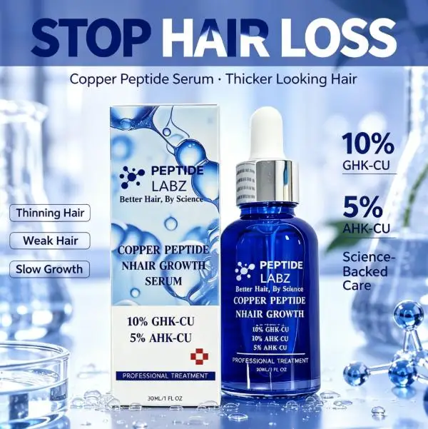 Copper Peptide Hair Growth Serum 30ml Nourishing Scalp Essence Anti Hair Loss Thicken Thin Weak Slow Growth Hair Care Oil