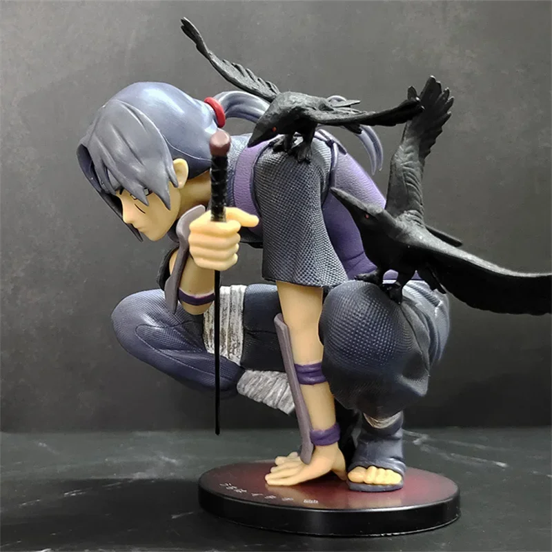 Naruto Gk Sasuke Uchiha Dark Hand Crow Tide Play Anime Surrounding Decoration Statue Model Weasel Crouching Posture Japan