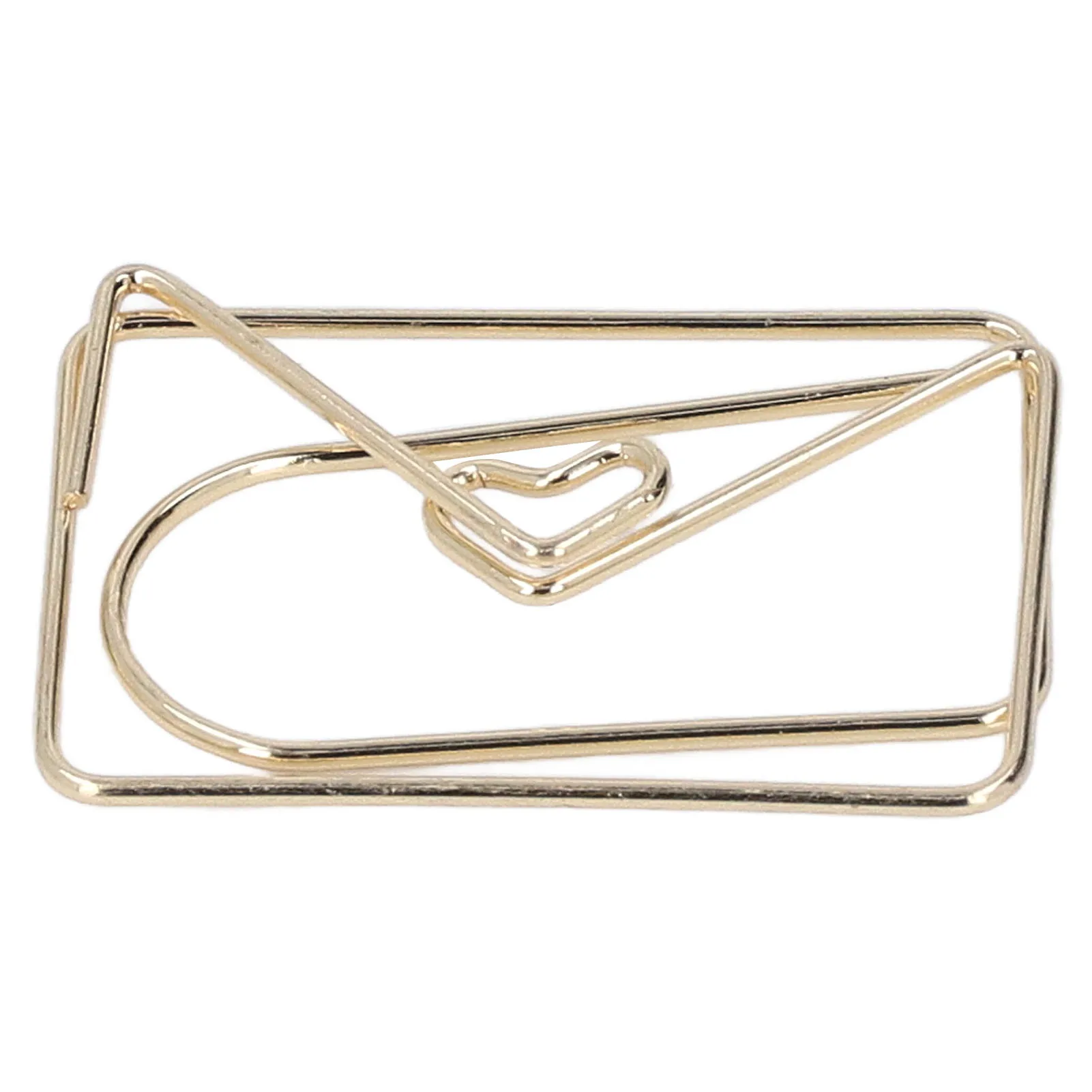 100 Uds Clips de papel metálicos proceso de galvanoplastia dorada Clips de papel antioxidantes antideslizantes con caja de almacenamiento para sobres de trabajadores