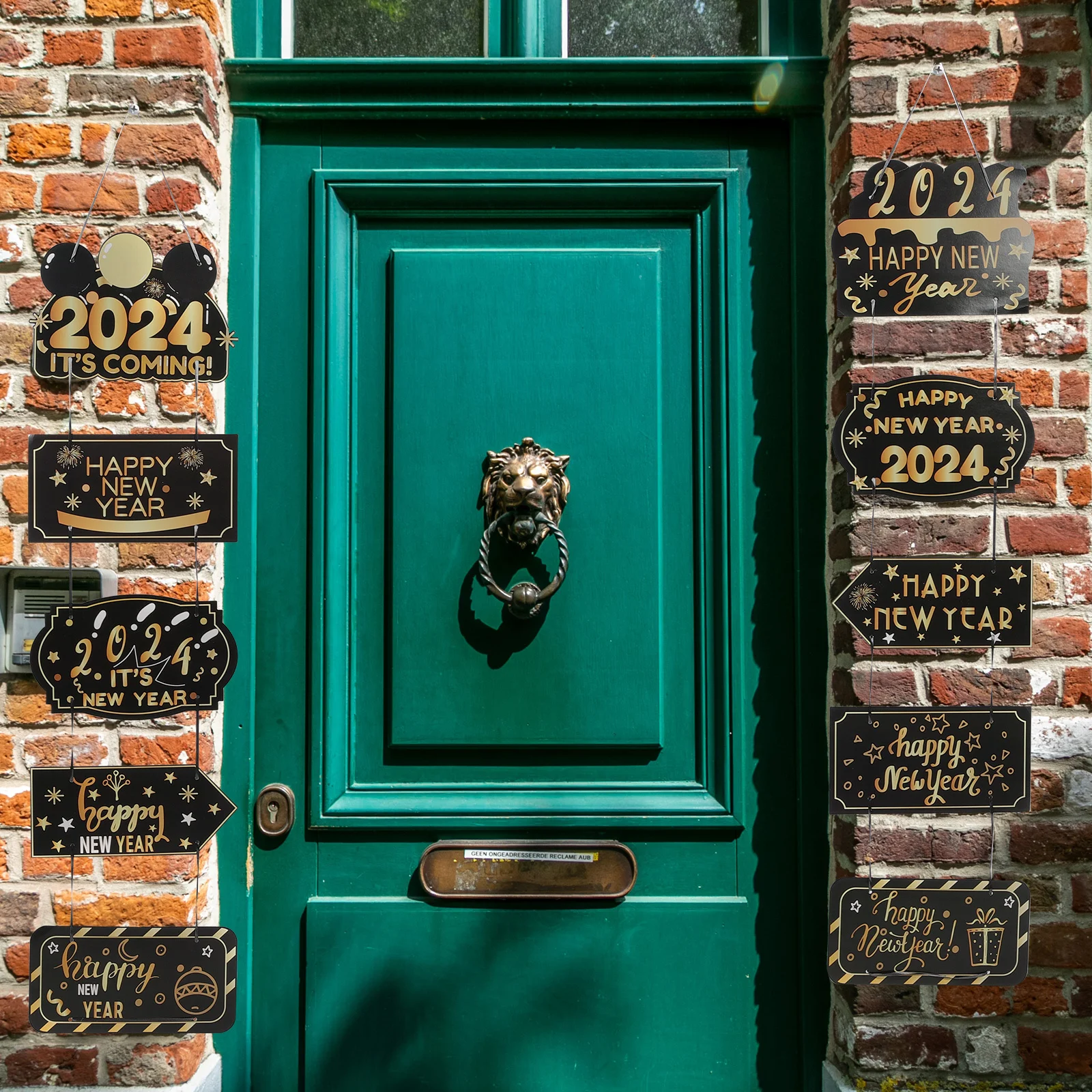 

New Banner 2024 Year Banners Outdoor Banner Holiday Couplet Decorative Signs Front Door Couplet Hanging Door Signs For