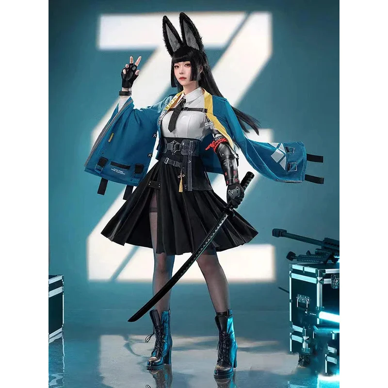 

2025 Yiyi Hoshimi Miyabi Cosplay Costume Anime Game Zenless Zone Zero Miyabi Fox Girl Full Set Wig Ear Lovely Uniform Party Carn