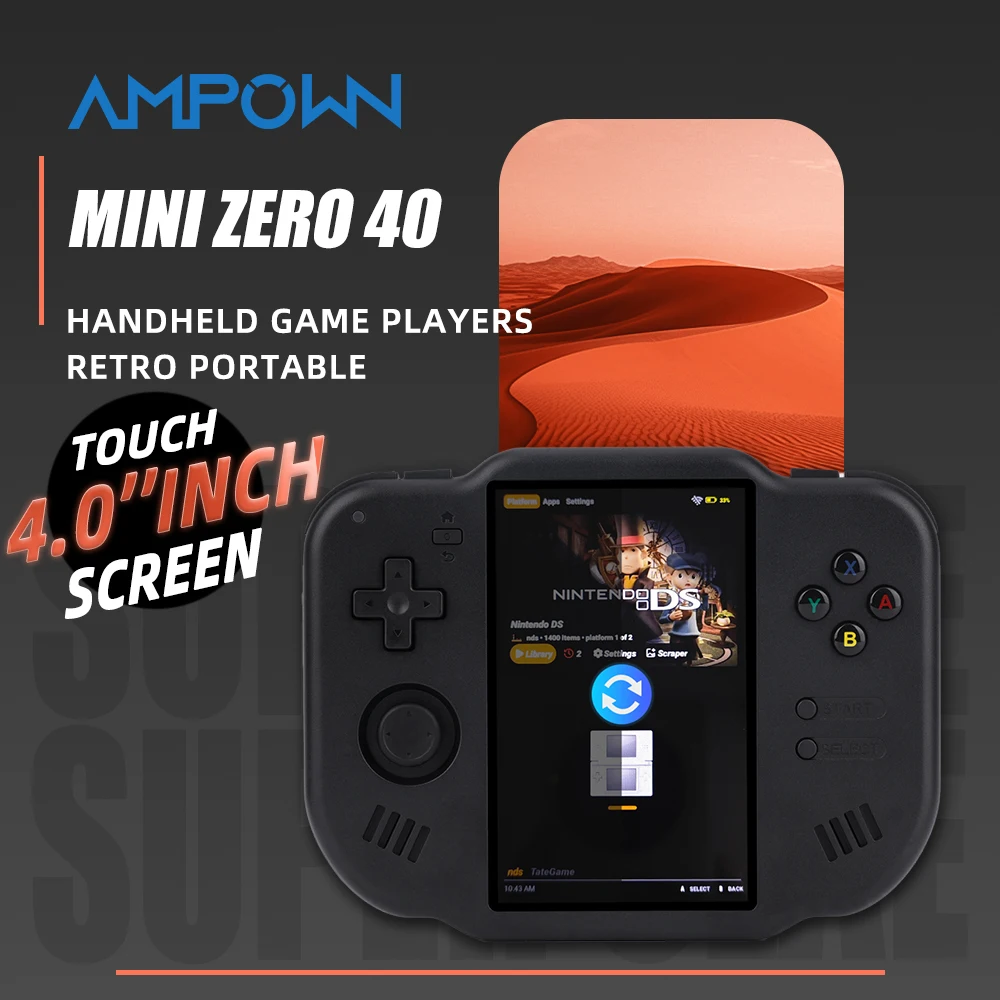 AMPOWN MagicX Mini Zero 40 Handheld Game Players Consoles 4.0 Inch IPS Touch Screen Portable Retro Video Game Android System