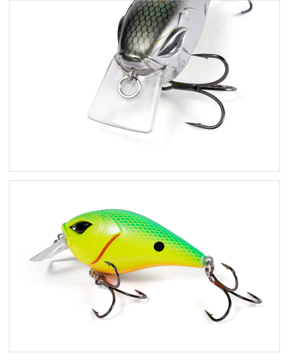 NOEBY 60 mm 12 g flacher Squarebill-Kurbelköder, Minnow-Angelköder, schwimmender Wobbler, künstlicher harter Köder für Barsch-Angelköder – Detail 8