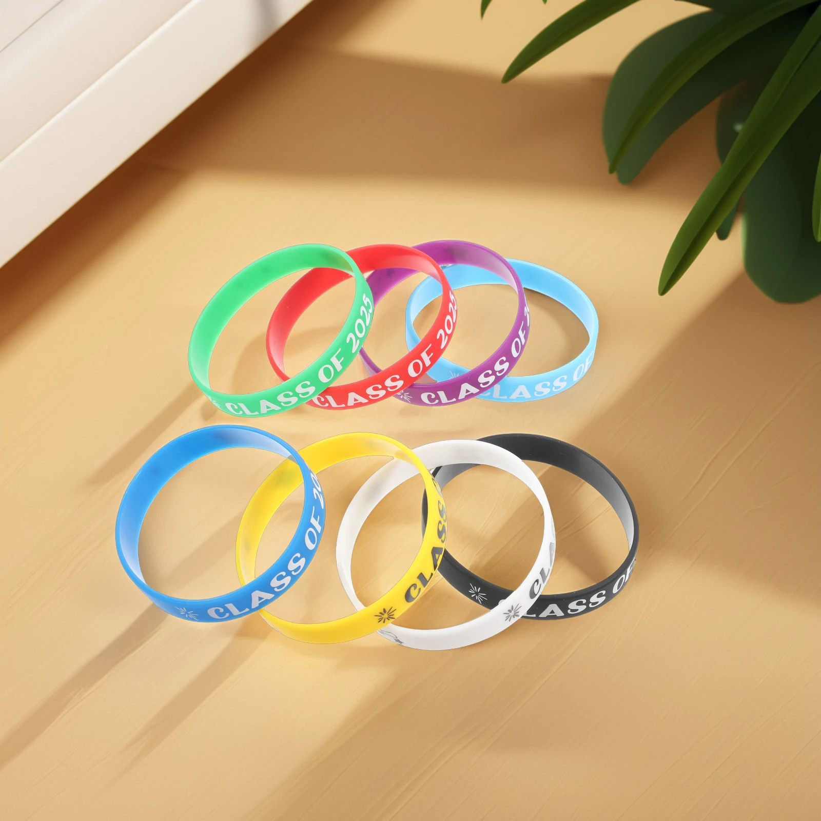 

8 шт. браслетов для выпускников 2025 года, прочные силиконовые браслеты для вечеринок, встреч и других мероприятий, браслеты для выпускников