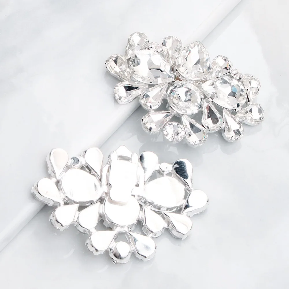 

1pair DIY Removable Lady Shoe Clips Shoes Flower Pearl Wedding Bride Shoes Decoration Shoe Buckle Rhinestones