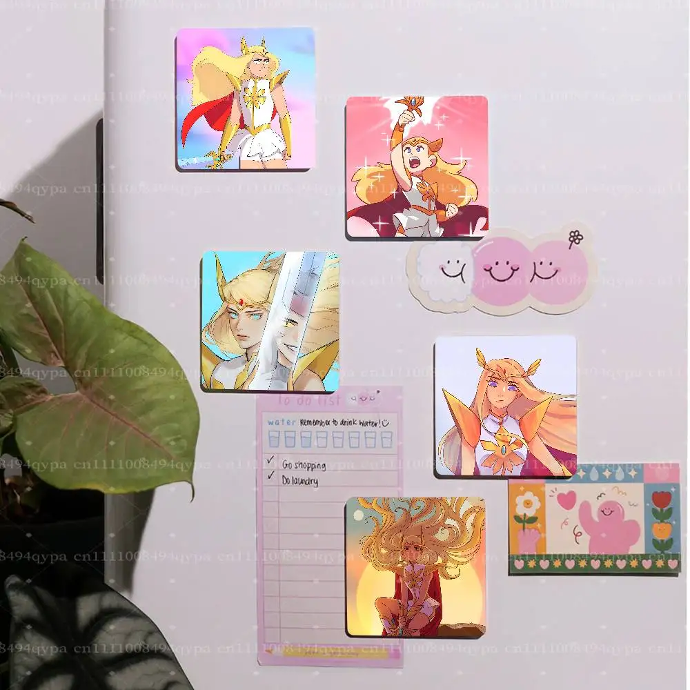 H-He-Ra Princess Of Power Square Fridge Magnet Custom Photo Magnetic Sticker for Refrigerator Home