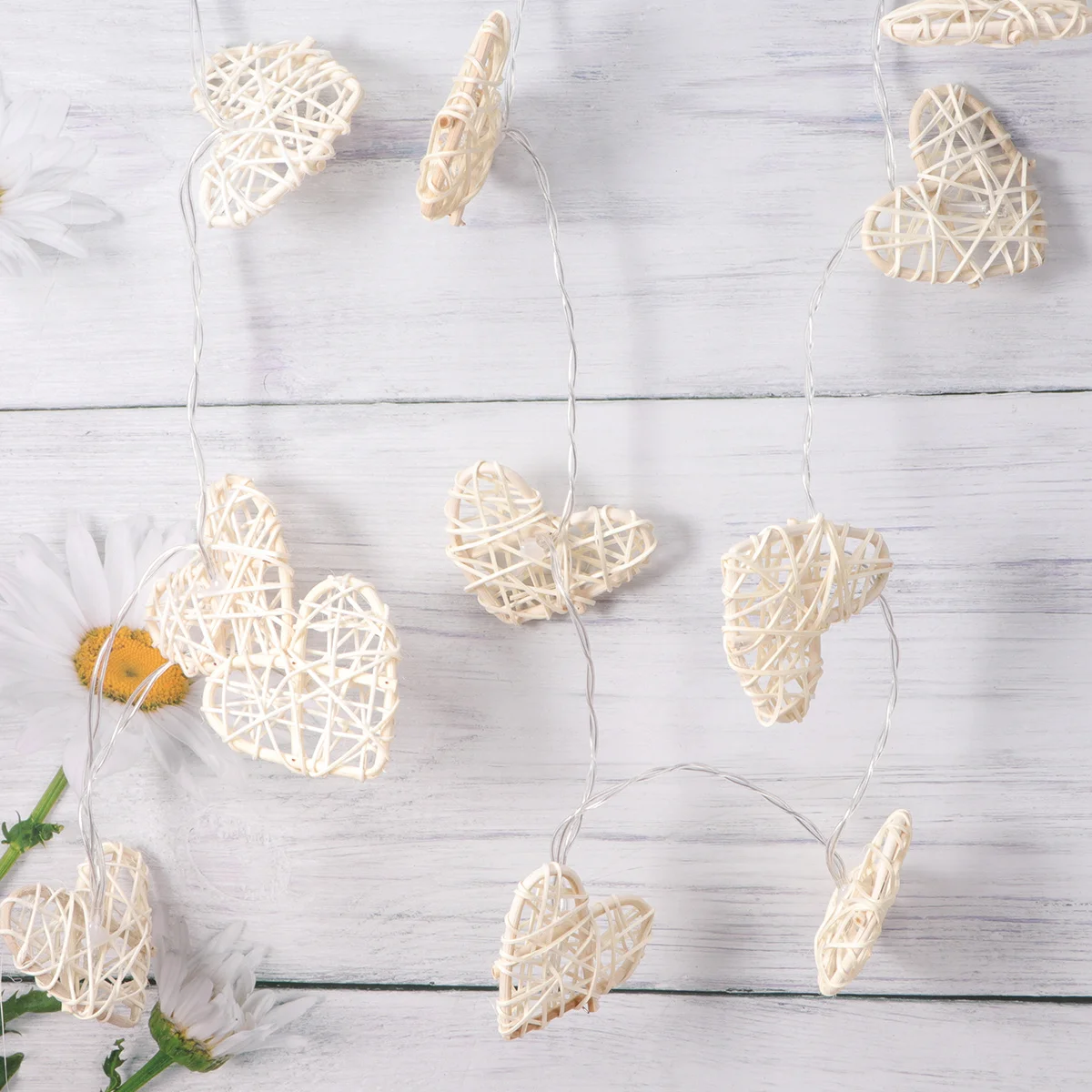 أضواء Led على شكل قلب 2.5 متر أبيض دافئ لحفلات الزفاف وأعياد الميلاد فندق المرحلة الديكور سلسلة ضوء قلوب Led سلسلة