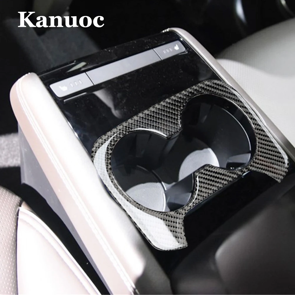 

Car Rear Cupholder Accessories Decoration Stickers Auto Interior Mouldings Carbon Fiber Material For Mazda CX-9 2016-2022