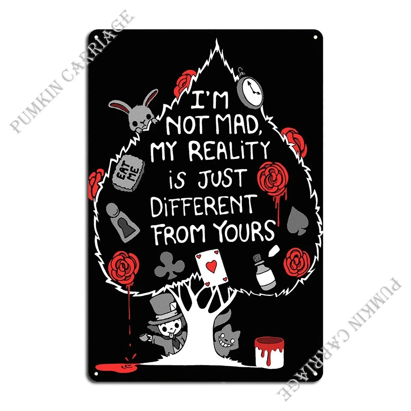 My Reality Is Different Metal Sign Retro Retro Garage Wall Plaque Tin Sign Poster