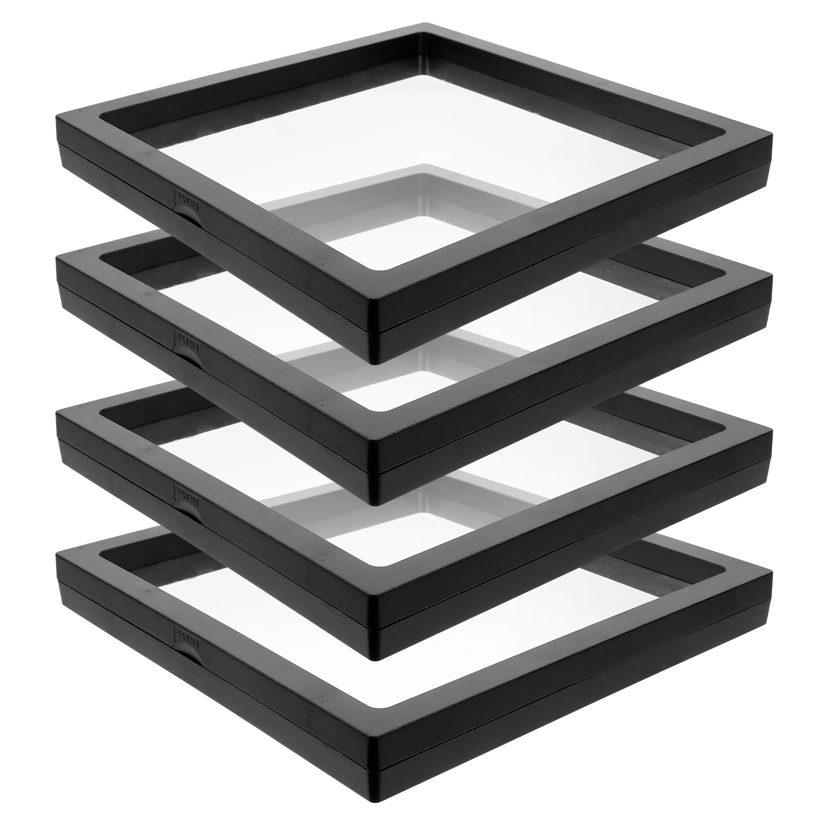 

4 шт., 3D-рамка, прозрачная подставка для ювелирных изделий, колец, коллекции монет, витрина, стильный настольный держатель