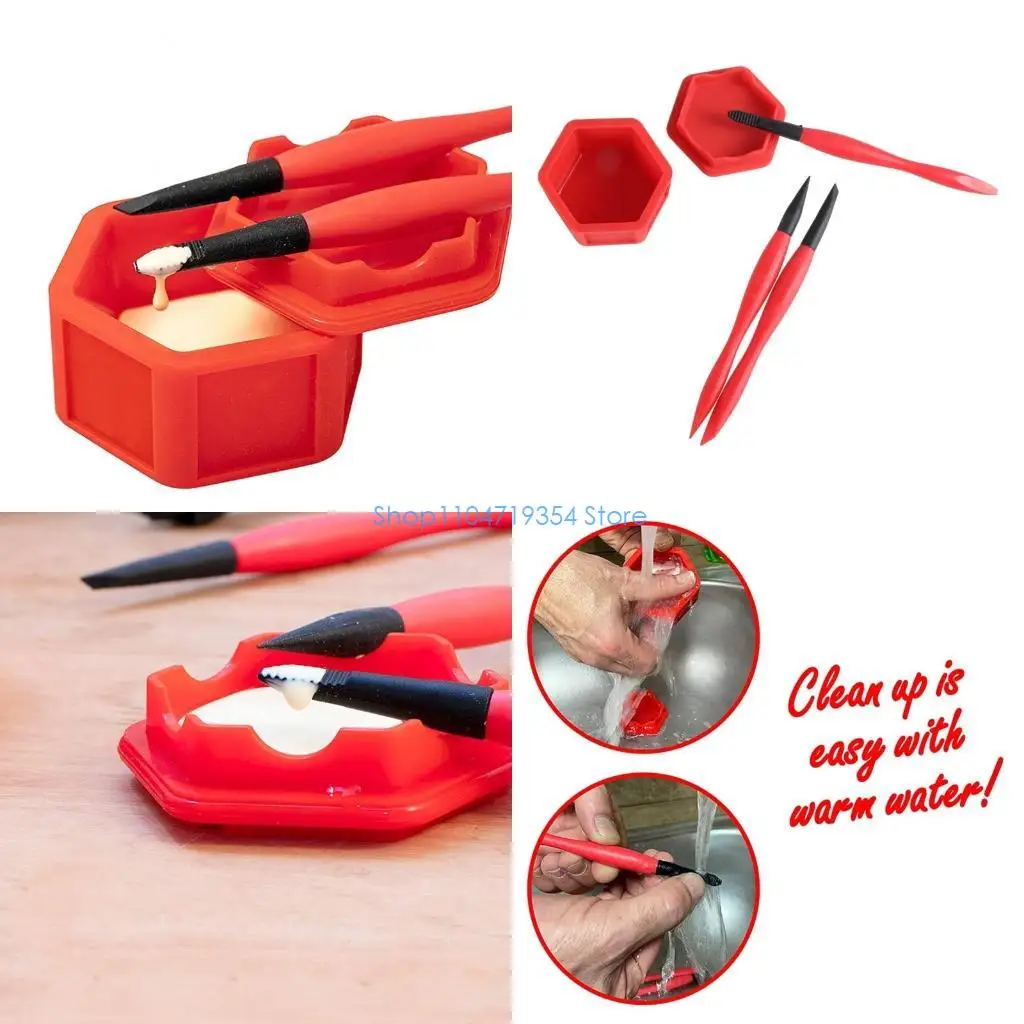 

0XLD Tools Silicone Brushes with Applicator Squeegee Tray Up