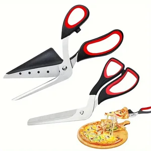Gunting Pizza Multifungsi Pisau Baja Tahan Karat Alat Pemotong Dapat Dilepas Pegangan Ergonomis Hitam & Merah untuk Dapur Restoran 8 gunting pizza penjualan terbaik - №