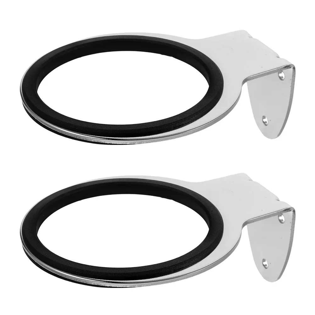 2Pcs Hair Dryer Holder Stainless Steel Wall Mounted Blow Dryer Hanger for Bathroom Space Saving Minimalist Design