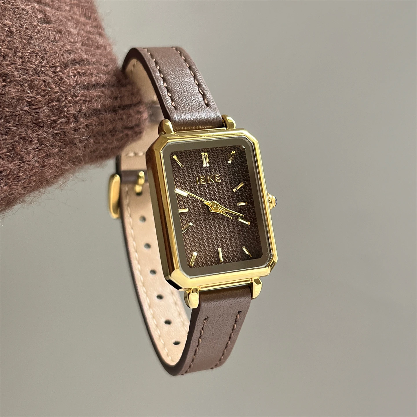 Simple high-end sensibility Mori literary niche retro style square watch women's temperament women's belt watch
