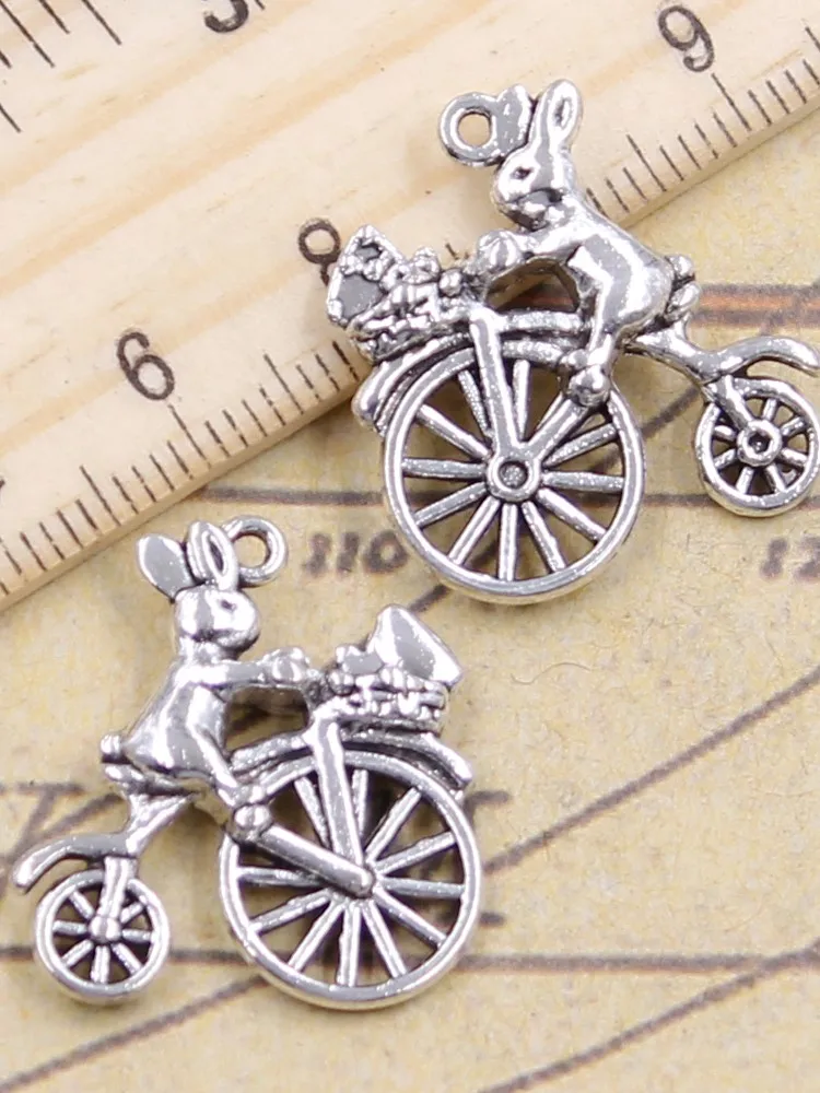 AliExpress YOUNGISMONEY 10pcs Charms Rabbit Riding A Bike 23x22mm Tibetan Silver Color Pendants Antique Jewelry Making DIY Handmade Craft