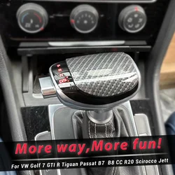 LED DSG Shift Knob gear stick shifter For VW Golf 7 mk6 R Gti Passat B7 B8 CC R20 Jetta Mk6 GLI Scirocco carbon fiber Interior