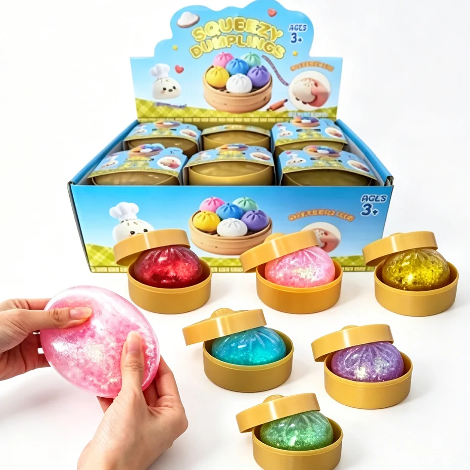 

Large Dumpling Squishies With Steamer Colorful Squishy Bun Sensory Toy Simulation Food Squishies Bun Steamer Squeeze Gifts