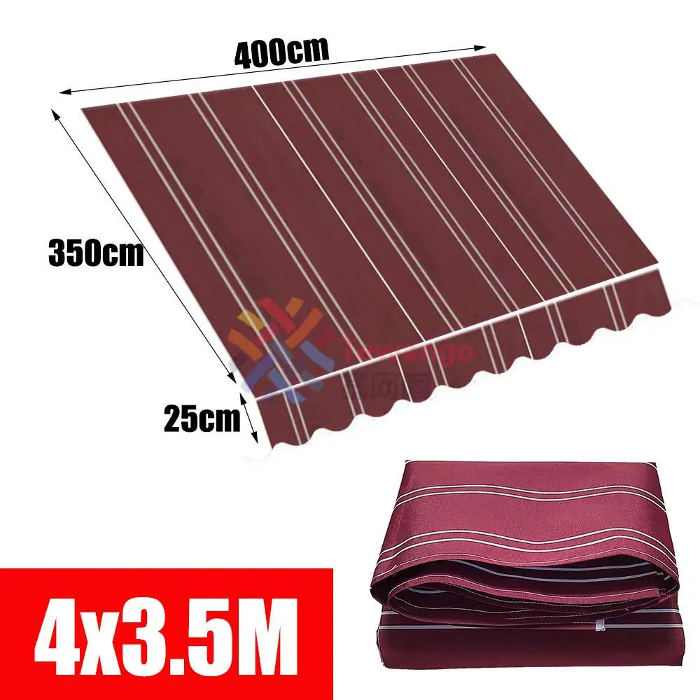 NONE Burgunder weiße Streifen Markise Ersatz Stoff Toldo Tewango Baldachin Pavillon Garten Sonnenschutz Schutz 300gsm Shop Banner 5