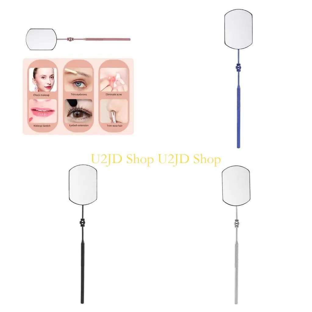 U2JD Urocze lustro rzęsowe Odłączane lustro rzęs ze stali nierdzewnej, rozszerzenie rzęs Przenośne lustro makijażu dla kobiet