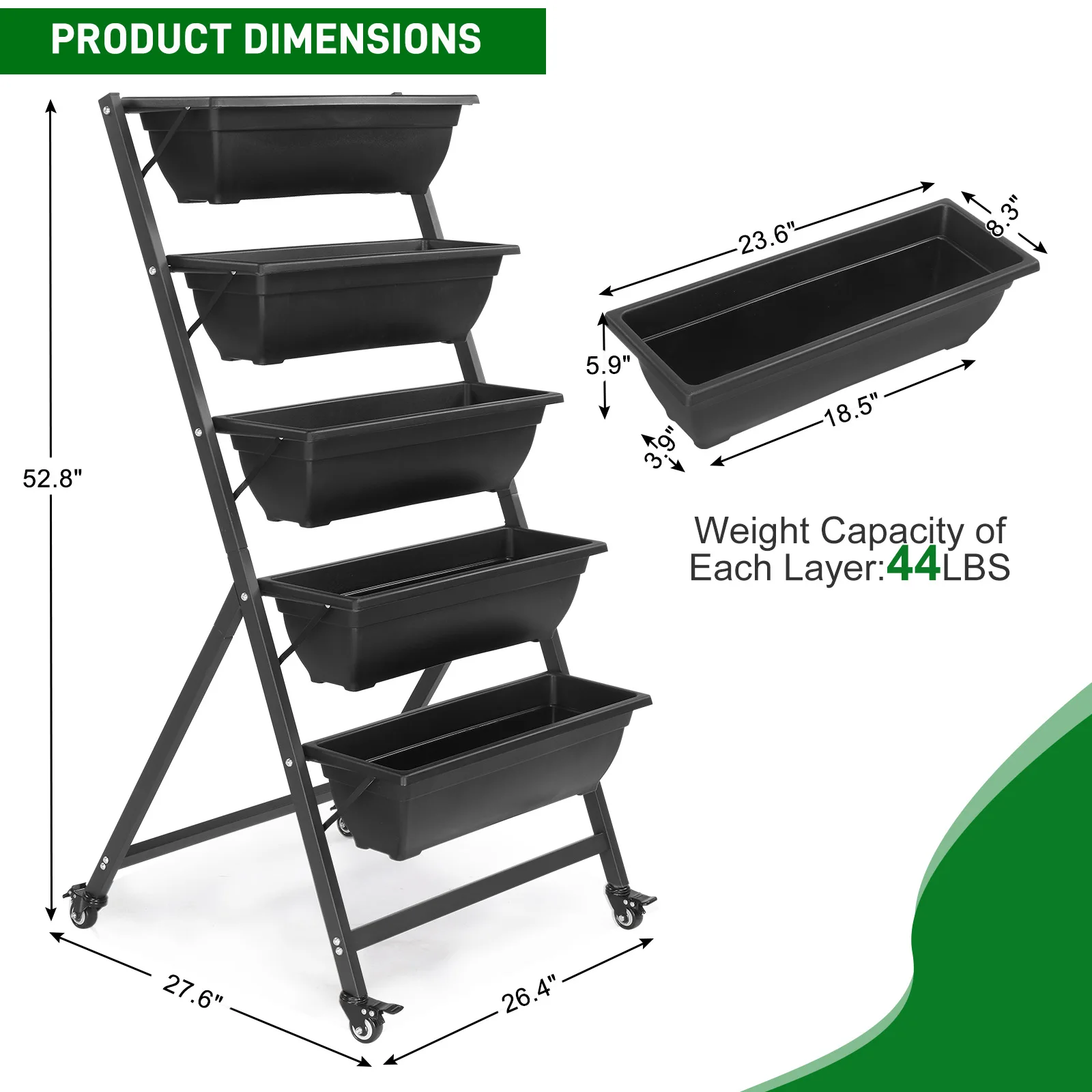 5 Tiers Vertical Garden Bed Vertical Garden Planter Indoor And Outdoor Elevated Garden Bed Perfect For Vegetables Flowers Herbs