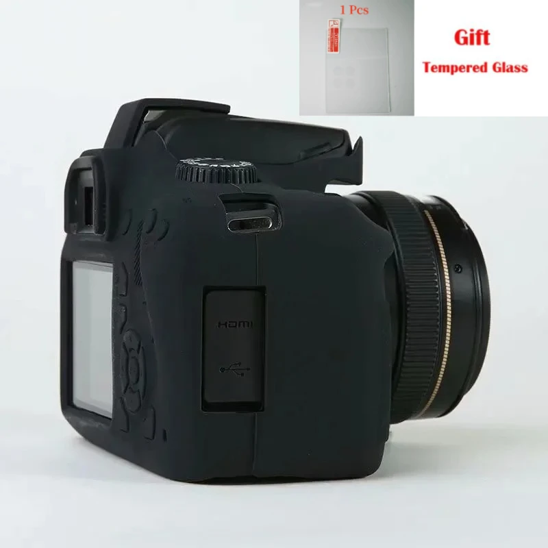 

SLR Camera Silicone Case , For Canon EOS 4000D 3000D Digital Protective Sleeve Photography Bag + free tempered film