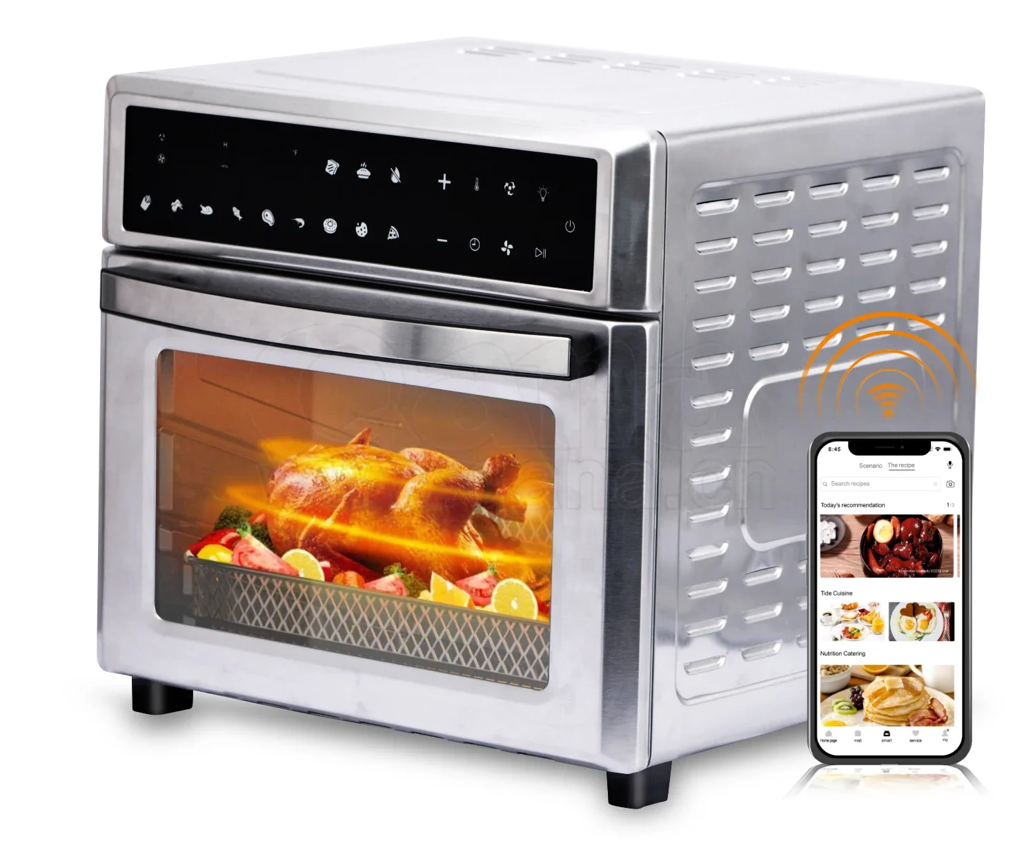 QANA Factory 25L LCD screen Display  Electric Deep Fryer Smart Intelligent  digital Air Fryers Oven For household air fryer