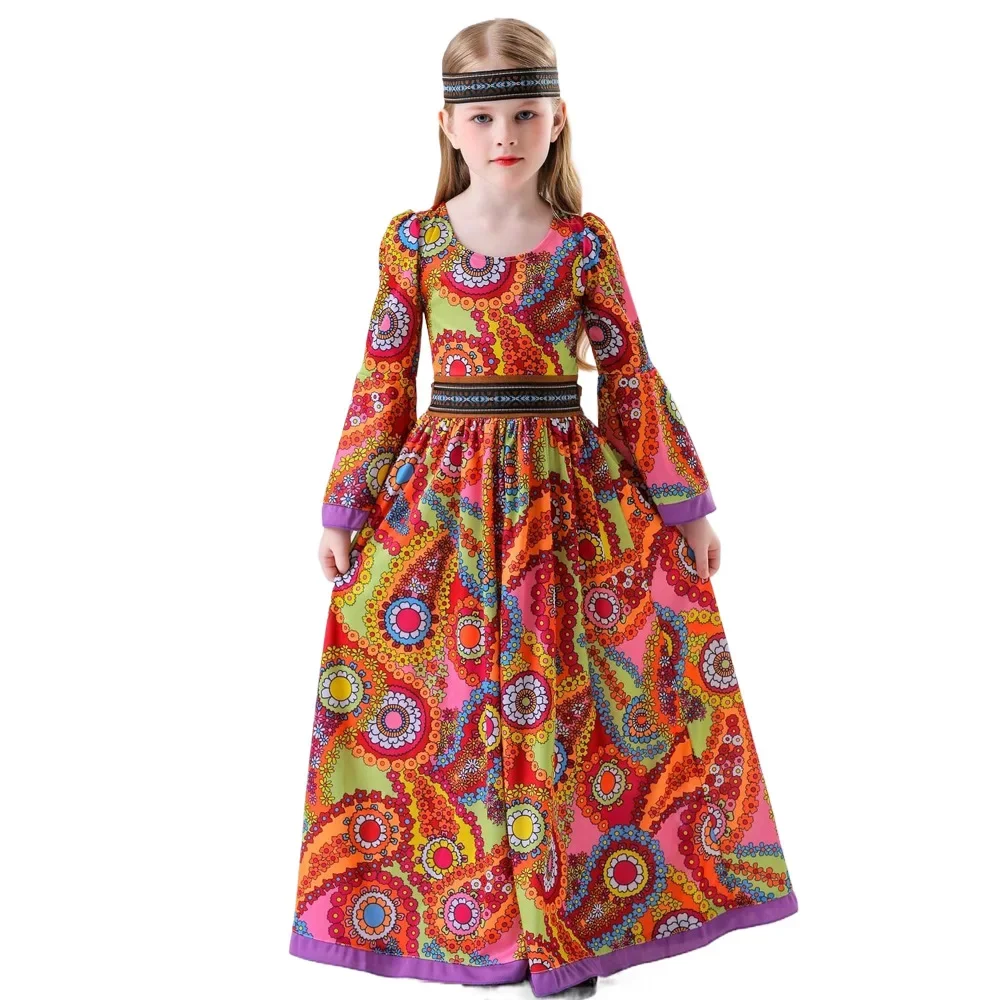 

Children Hippie Costume Oktoberfest Beer Kid Girls Costume Traditional German Dress Grils Medieval Traditional Party Dress