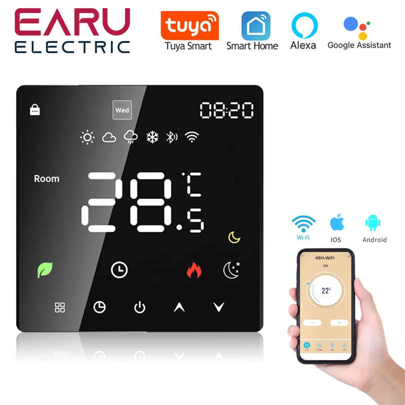 

Tuya WiFi Smart Thermostat Electric Floor Heating TRV Water Gas Boiler Temperature Voice Remote Controller for Google Home Alexa