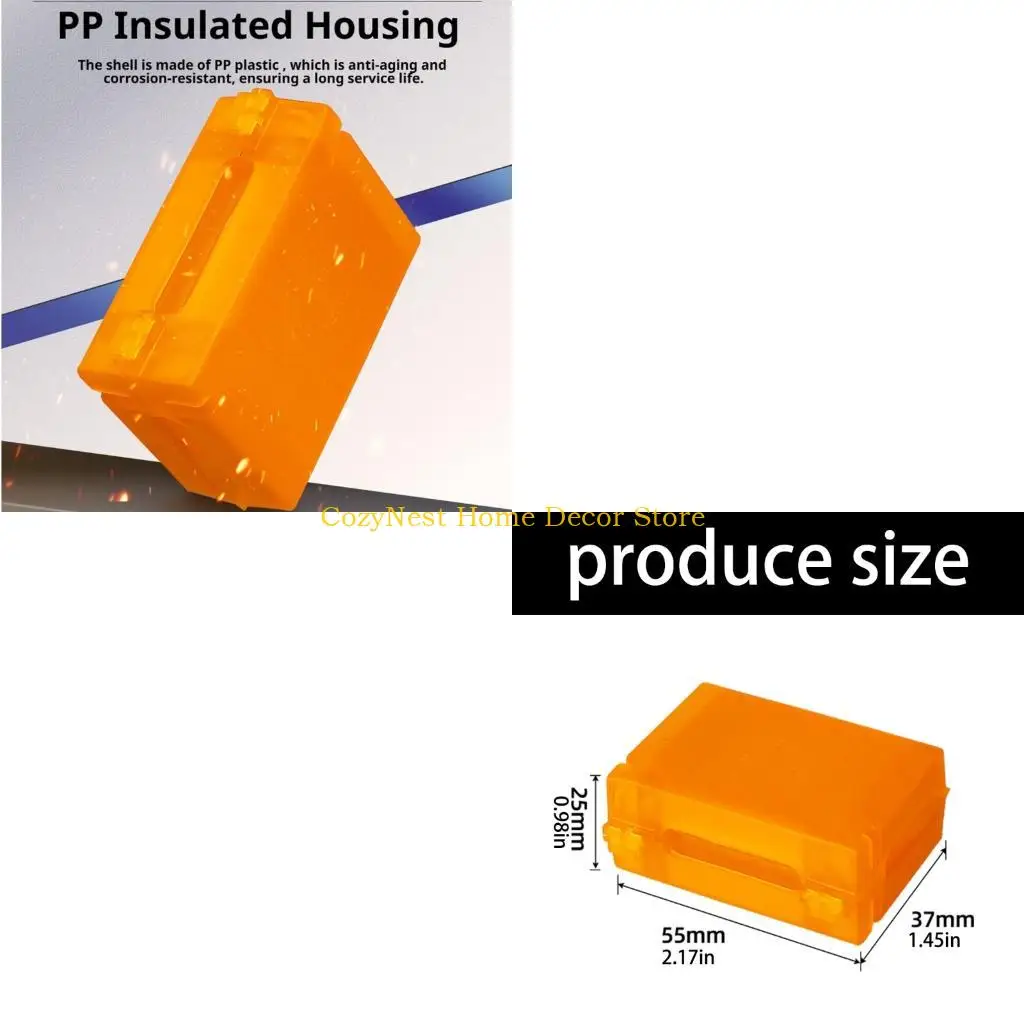 92MF Small Waterproof Wire Housing for Outdoor Cable Cover Work, Plastic Orange Case with Flip Top for Damp Areas, Repairs, and
