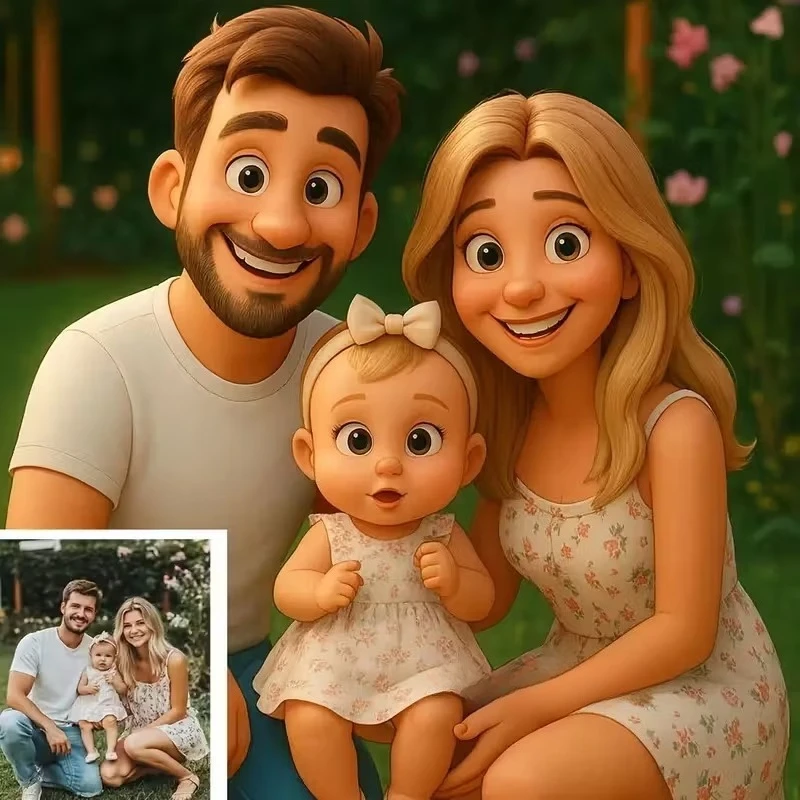 مخصص الكرتون نمط قماش طباعة الزفاف زوجين الأسرة الحيوانات الأليفة شخصية الجدار ملصق فني لديكور المنزل هدية عيد الميلاد المثالية