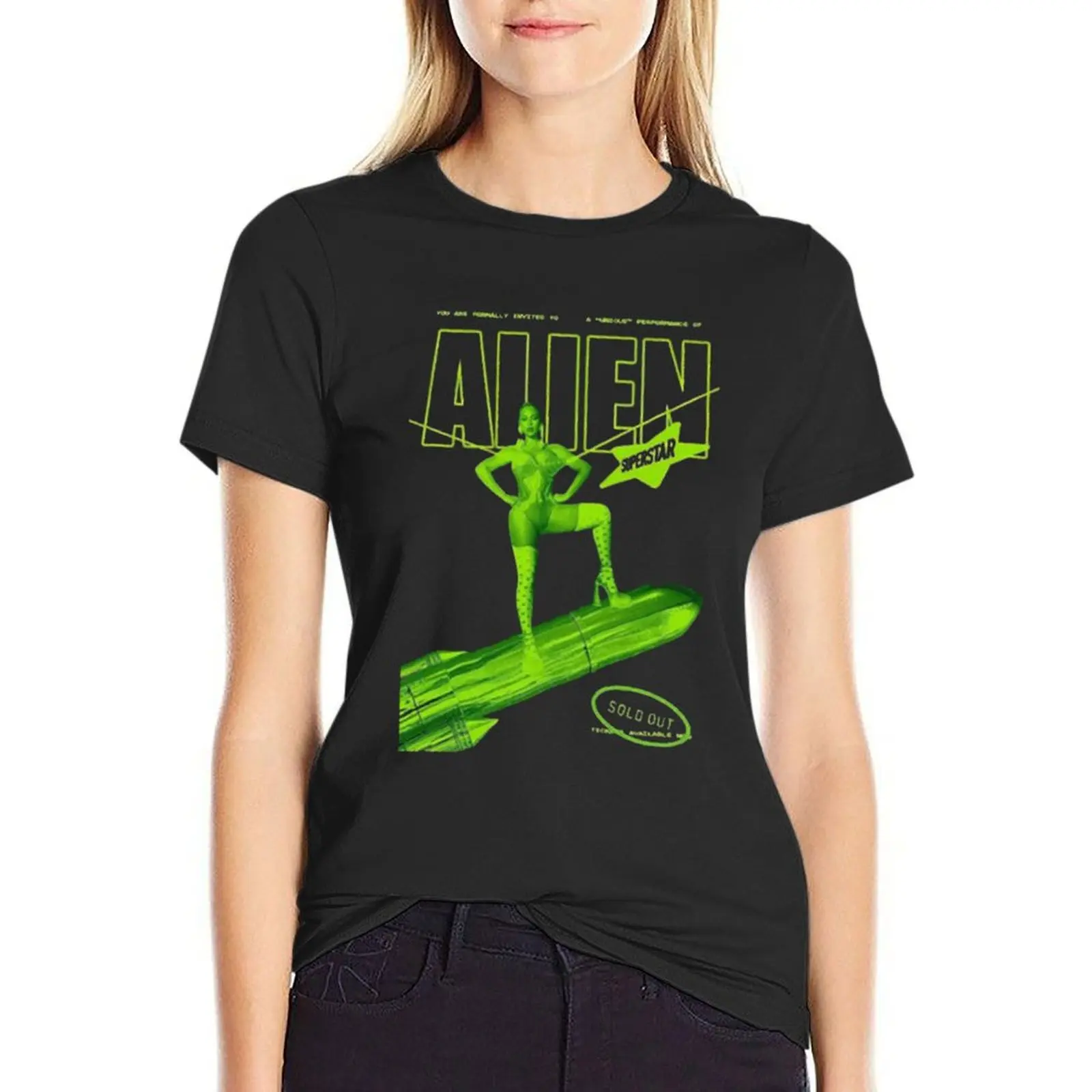 

Renaissance World Tour Merch Alien Superstar T-Shirt oversized plain lady clothes vintage T-shirt Women