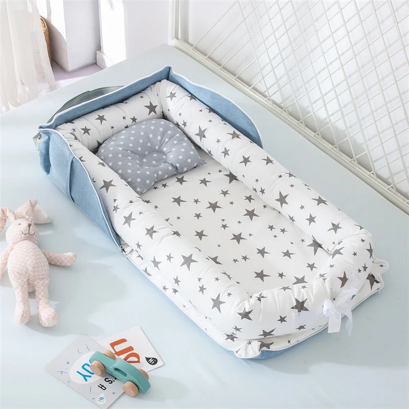 Portable Baby Nest Bed for Boys Girls Travel Bed Infant Cotton Cradle Crib Baby Bassinet Newborn Bed