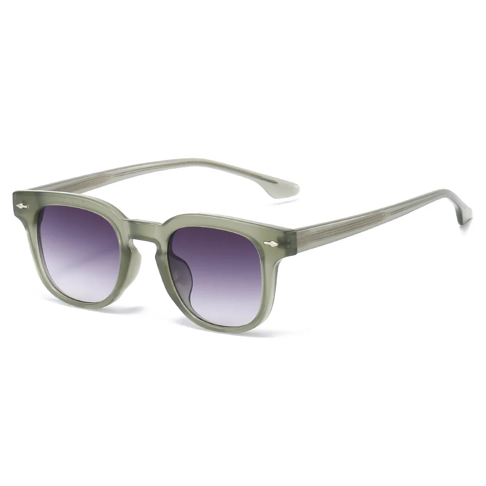 New Square TR90 Women Sunglasses CP Inner Quality Sun Shades UV400 Retro Rivets Men Tea Green Outdoor Sun Glasses