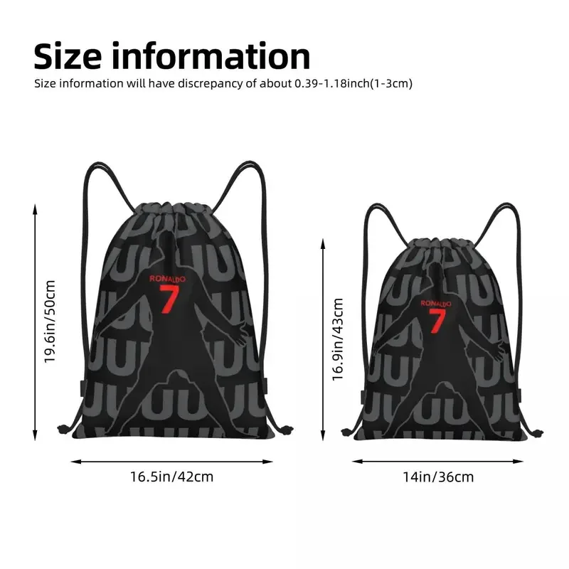 CR7 Football Ronaldos Siu Drawstring Backpack Sports Gym Sackpack Water Resistant String Bag for Cycling