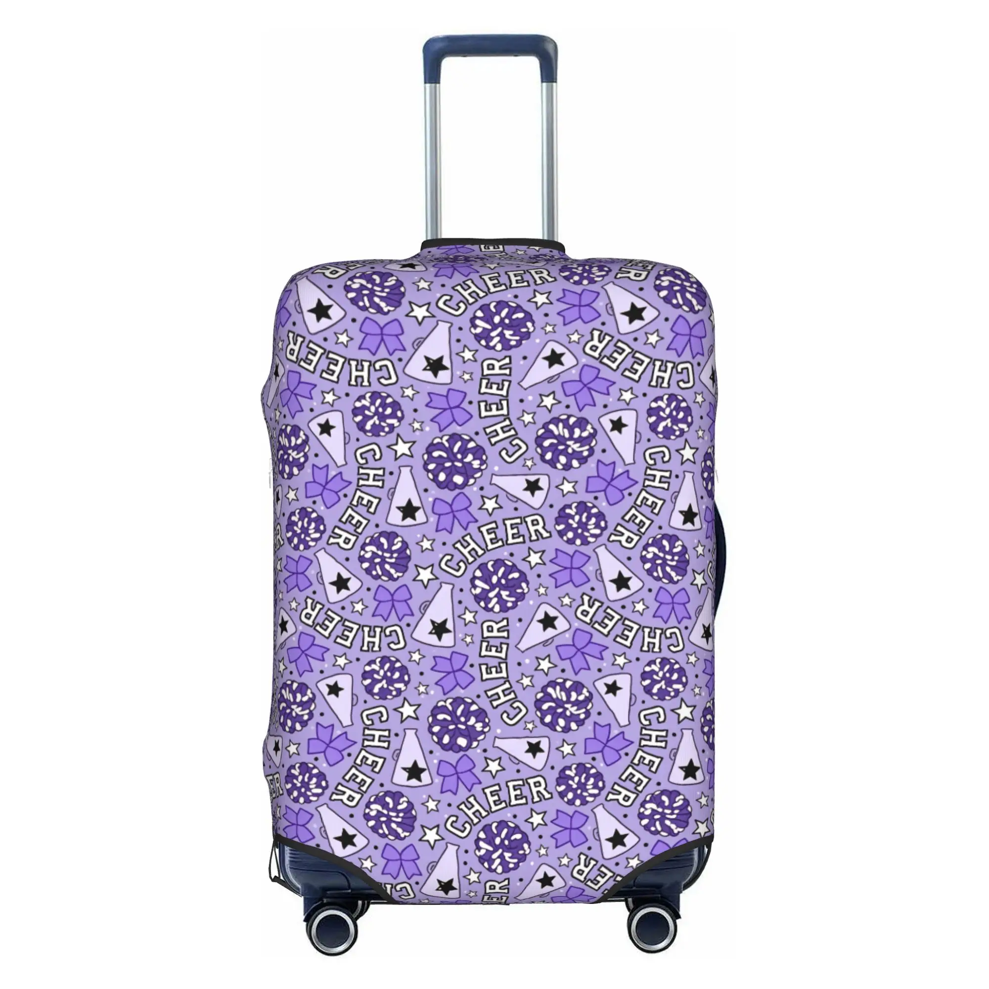 Cheerleader Spirit Cheer Luggage Cover Fashion Glitter Bows Pom Poms Stars  Suitcase Protector Covers Suit For 18-32 inch
