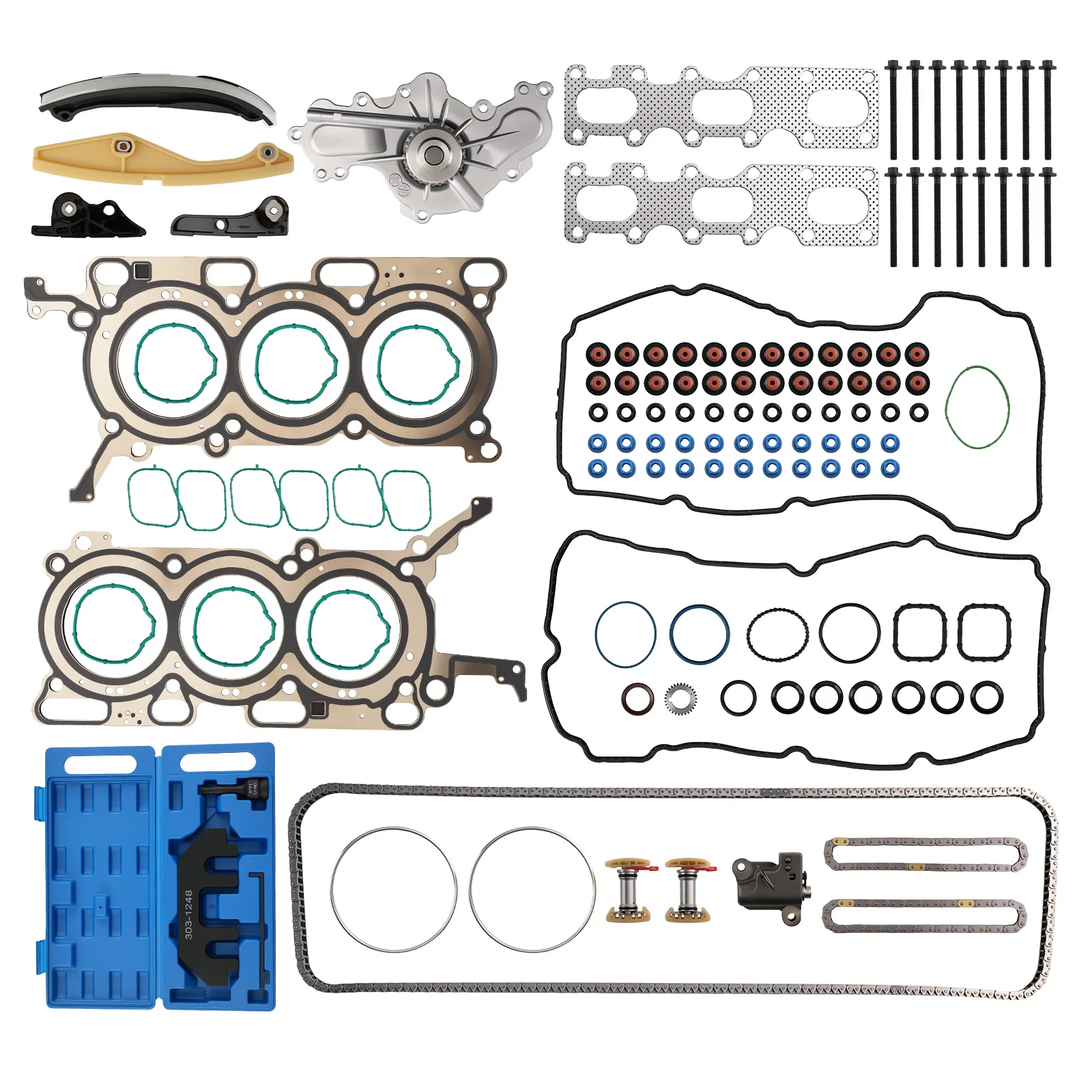 Timing Chain & Water Pump Set w/ Alignment Tools for Ford Fusion 3.5L 2010-2012