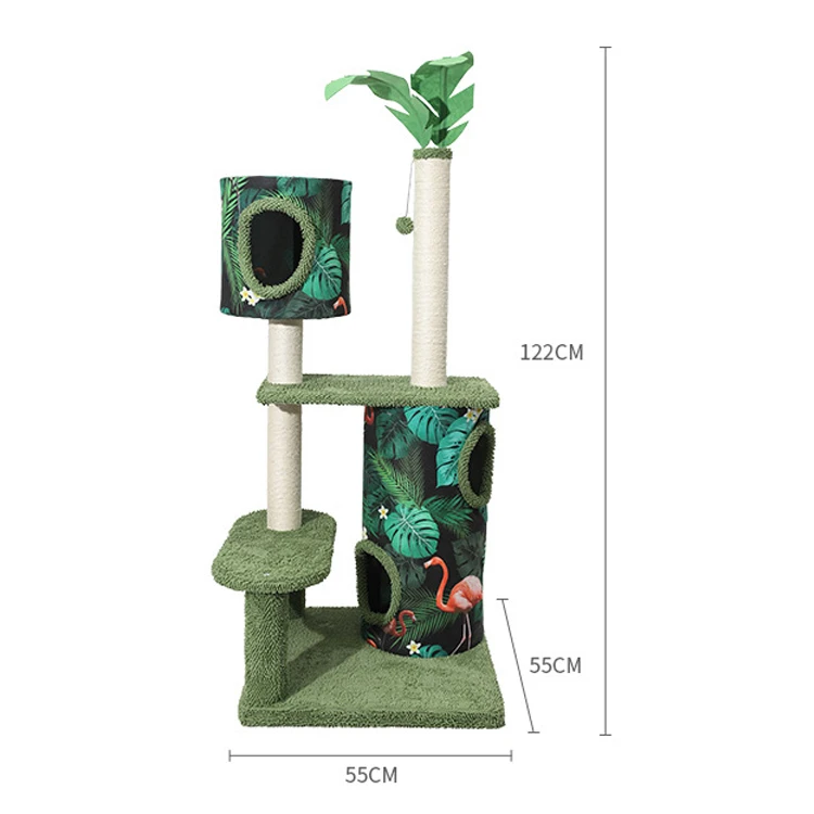 Nieuwe Flamingo Design Activiteit Cat Tree Condo Krabpalen Cat Play House Meubeltoren