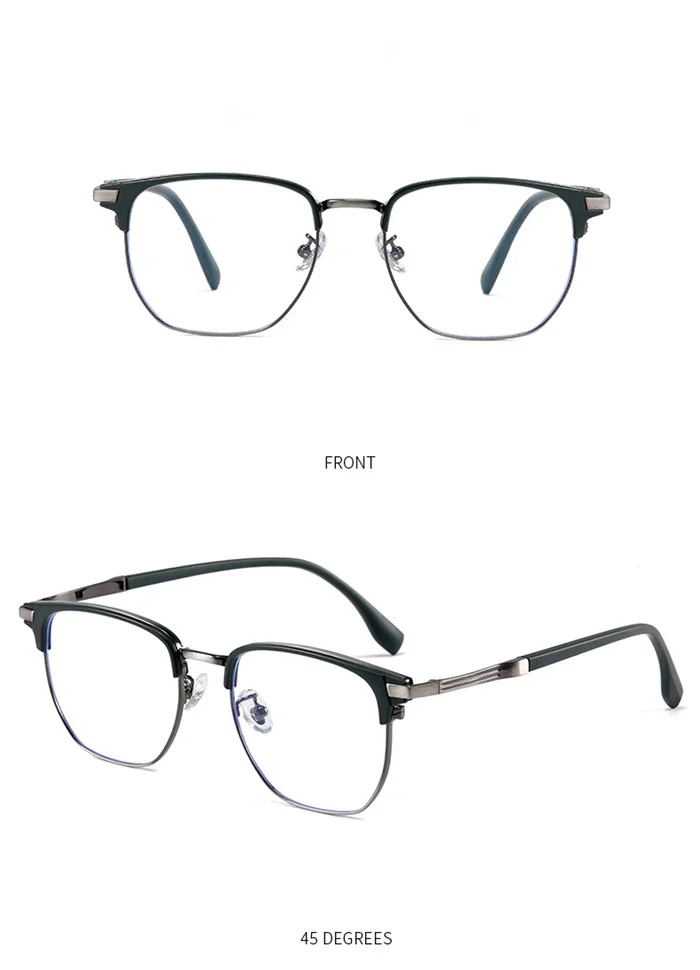 Mattschwarzer Rahmen, quadratisch, Minus-Dioptrien-Brille, blaues Licht blockierende Korrekturbrille für Kurzsichtigkeit 0–0,5–0,75 bis –6,0 – Detail 12