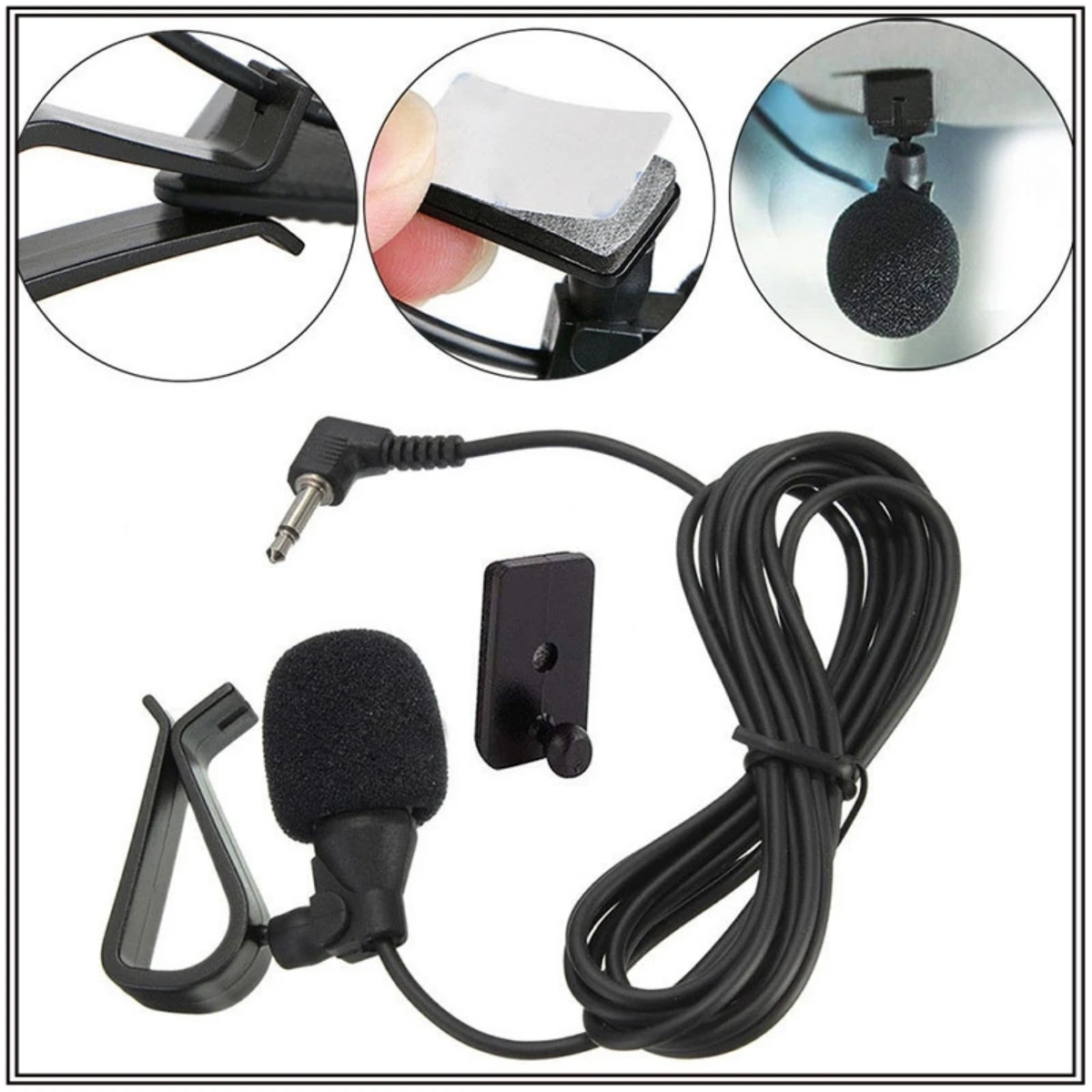 Mikrofon samochodowy 5m długi mikrofon stereo SM Lotus 3.5mm mono 2.5mm wtyk audio nawigacja przewodowy klips zewnętrzne przewody mikrofony samochodowe radio — zdjęcie produktu 2