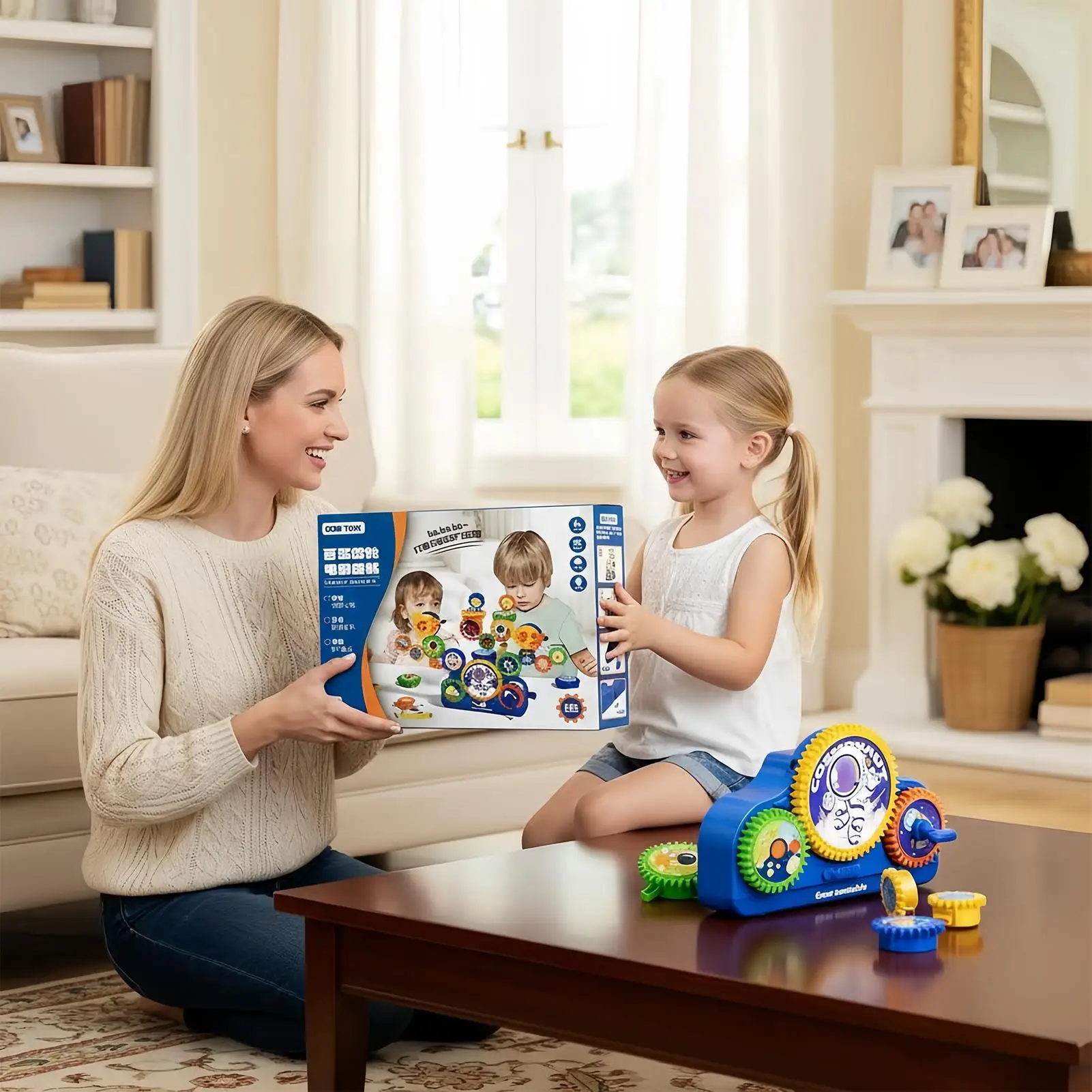 Gear Toy Electric Manual Educational Building Game Gears Building Sets For Children Boy Girl Family Friends Students Home Indoor