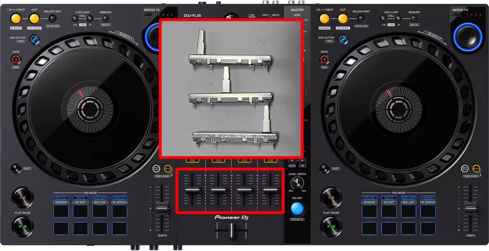 Imagem -02 - Potenciômetro Reto do Deslizamento B10k Ddj-flx6 Misturando o Console Putter do Volume 1pc