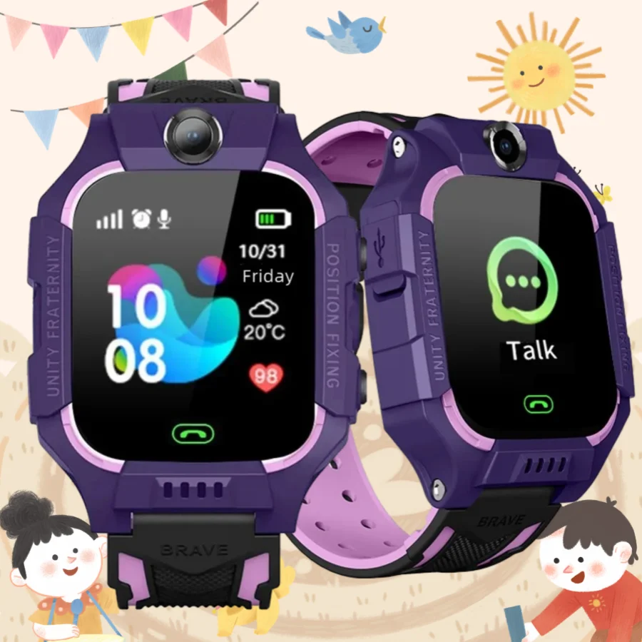 Kids Smart Watch Phone Math Game Flashlight LBS Location SIM Card 2G Call Camera SOS Back Monitor Children Smartwatch Clock Gift