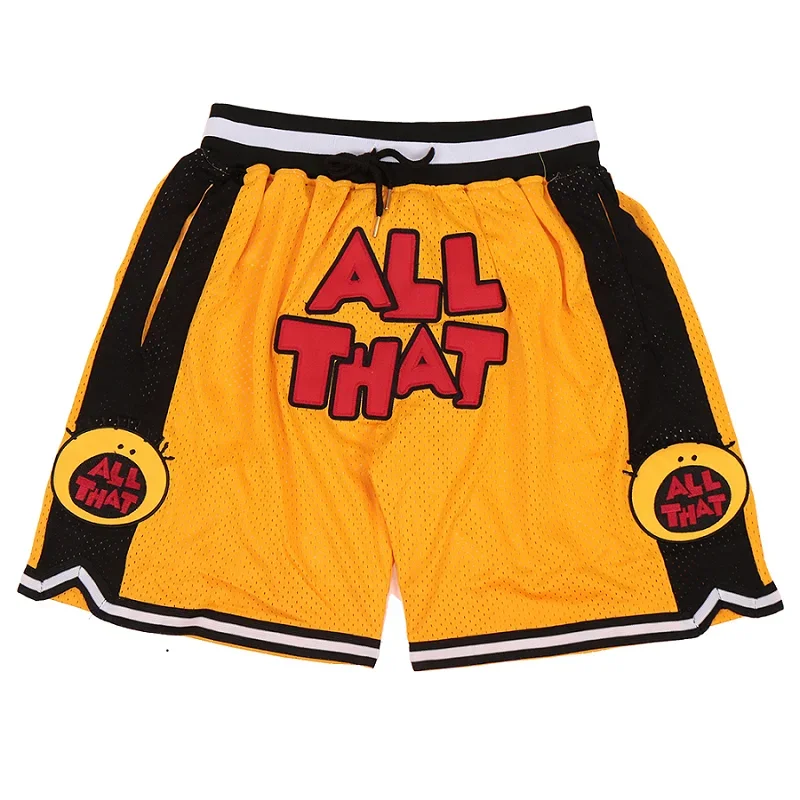 BG Basketball shorts ALL That Four pockets Sewing embroidery Outdoor sports Beach pants high quality Black yellow 2024