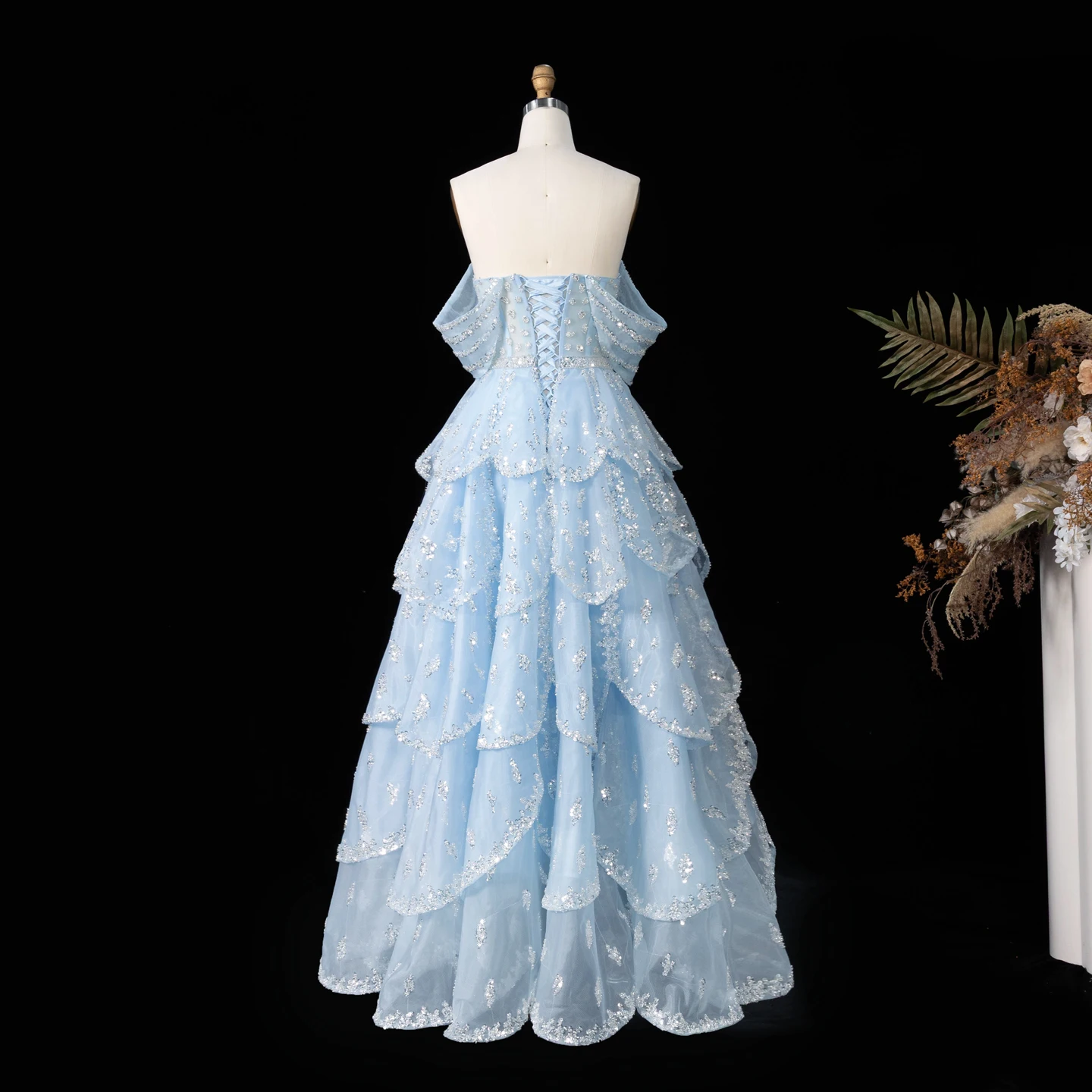 Sharon Said Luxuriöses Rüschen-Ballkleid in Rosa, Elegantes Gelbes Abendkleid, Formelles Ballkleid 2026 für Damen, Hochzeitsfeier, SS612, Maßanfertigung – Detail 11